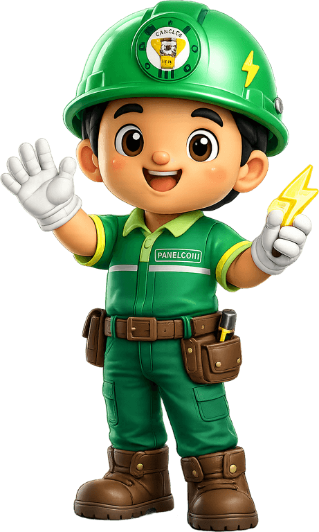 PANELCO III lineman mascot waving hello